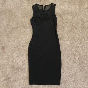 Formal black with floral detail midi dress